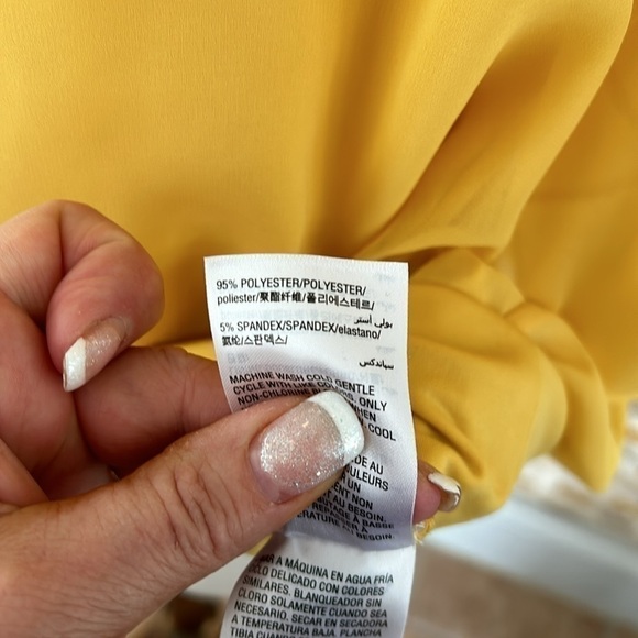 JM Collection yellow banded-hem top - Picture 5 of 11